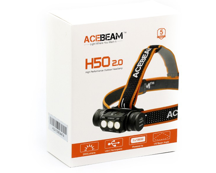   Acebeam H50 v2.0, 3x Luminus SST20 5000K, 2000 , 1x18650, USB