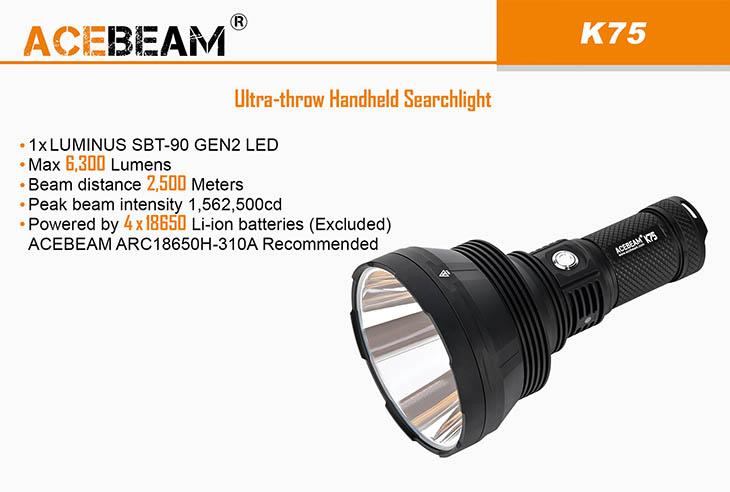     Acebeam K75, LUMINUS SBT-90 GEN2, 6300 