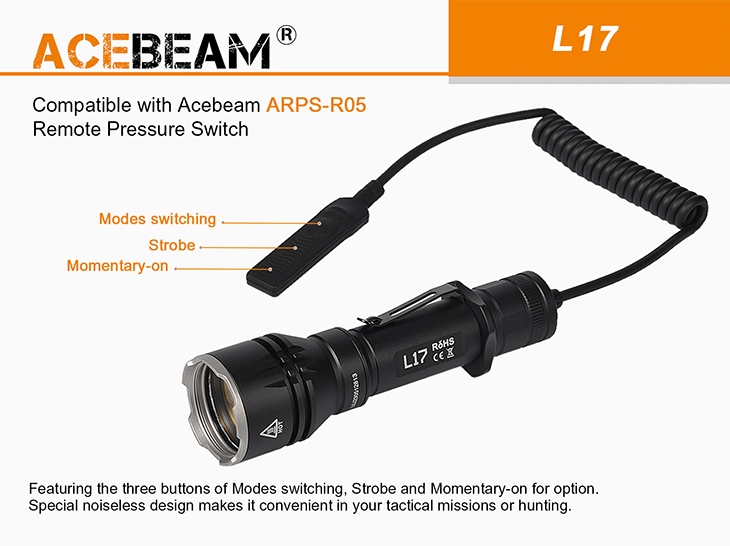  Acebeam L17-W, OSRAM White LED, 1400 , 1x18650,  ,  