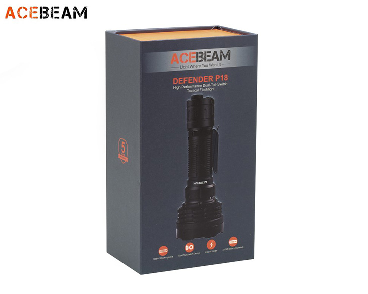  Acebeam DEFENDER P18, 4x Luminus SFT-40, 5000 , 1x18650, 6500K, USB