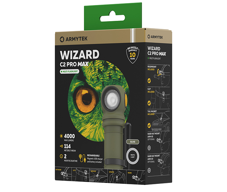  Armytek Wizard v4 C2 Pro MAX USB+21700 Olive, XHP70.2, 4000 , 1x21700,   ()