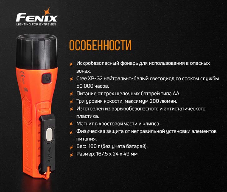   Fenix WF11E, 200 , 3xAA