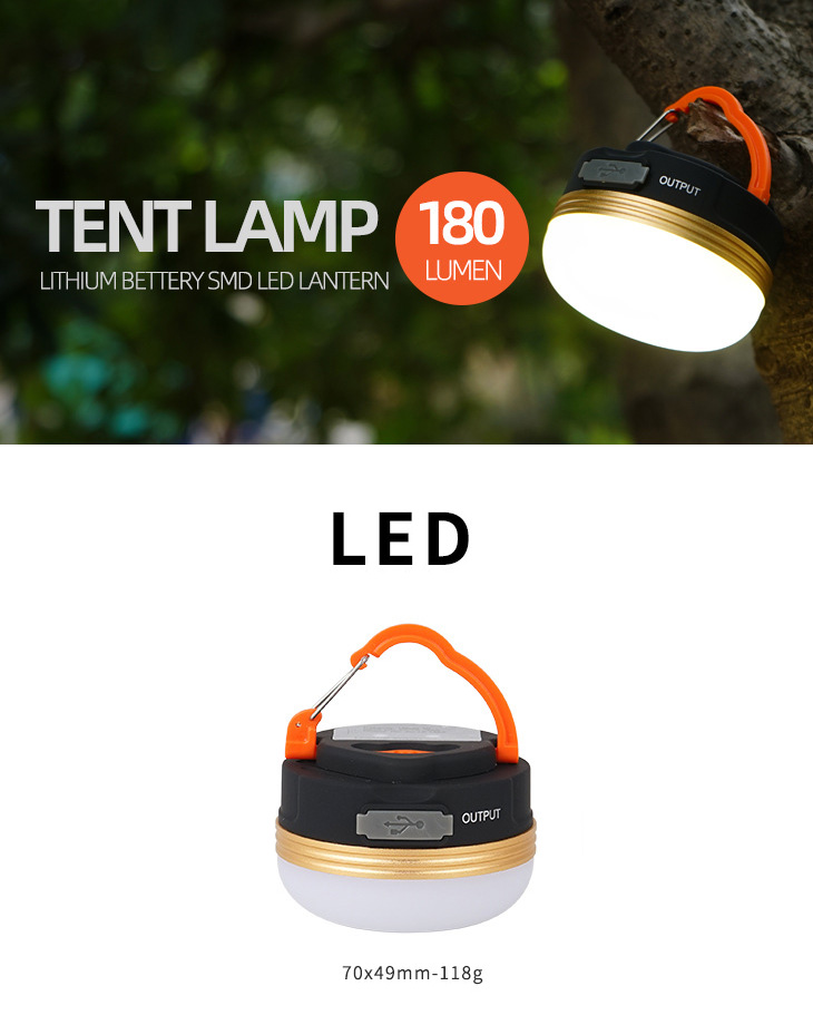   CLS TENT LAMP A, 180  (1  + 5xSMD LED), 1800  + PowerBank, USB, 