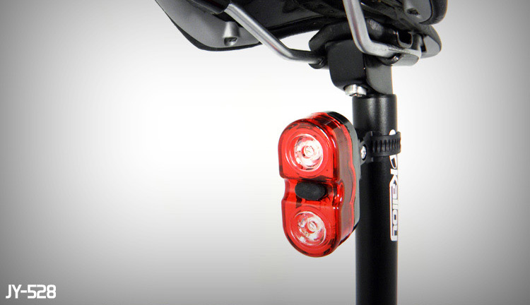 Фонарь велосипедный задний JY-528, 2x LED, 3 режима, 2xAAA