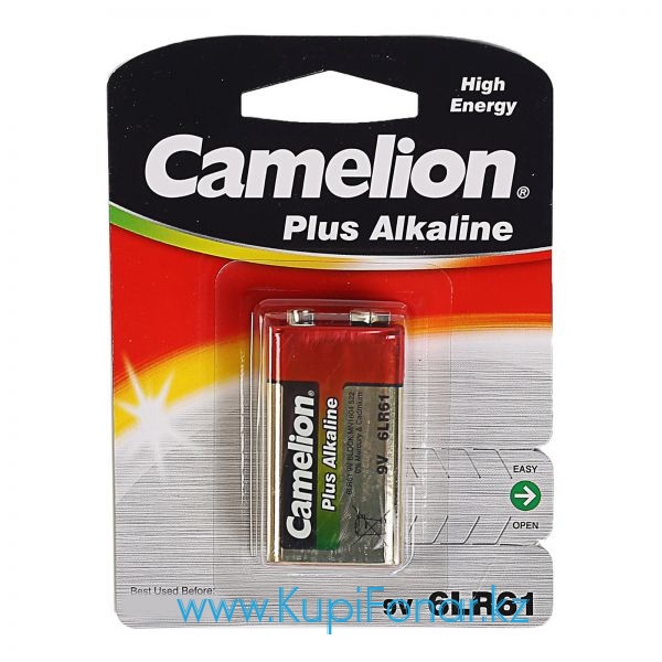 Элемент питания щелочной Camelion Plus Alkaline 6LR61 (Крона) 9В, 1шт в  блистере (6LR61-BP1)