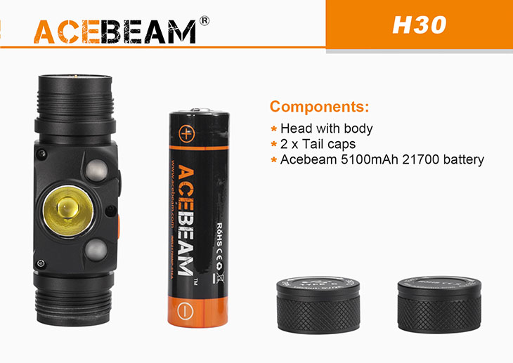   Acebeam H30, 4000 , 1x21700, USB