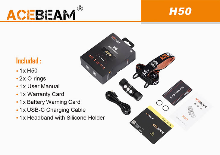   Acebeam H50, 3x Samsung LH351D, 2000 , 1x18650, USB