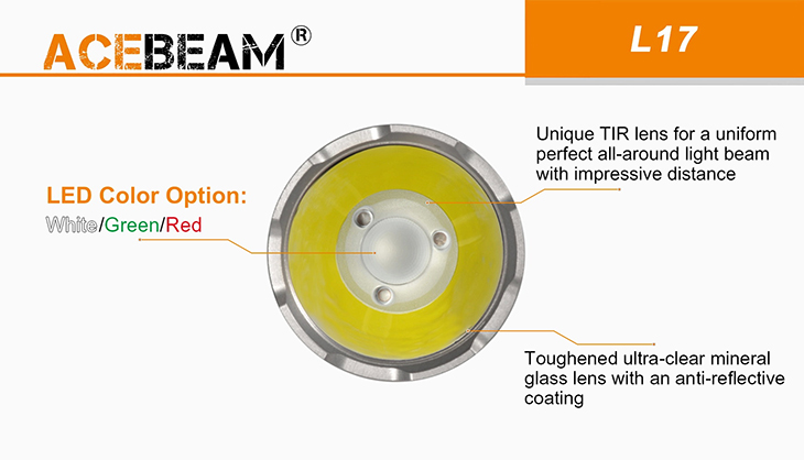  Acebeam L17-W, OSRAM White LED, 1400 , 1x18650,  ,  