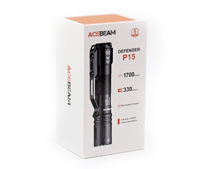  Acebeam P15 TAC, Luminus SFT40 HI, 1700 , 1x18650C, 6500K, USB,  