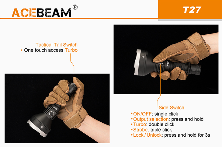  Acebeam T27, CREE XHP35, 2500 , 1x21700, USB