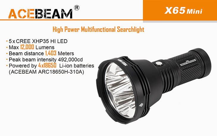   Acebeam X65 MINI, 12000 , 4x18650