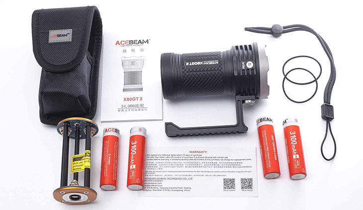  Acebeam X80GT v2.0, 18x CREE XHP50.3 HI 6500K, 34000 , 4x 18650, USB Type-C, PowerBank, 6500K