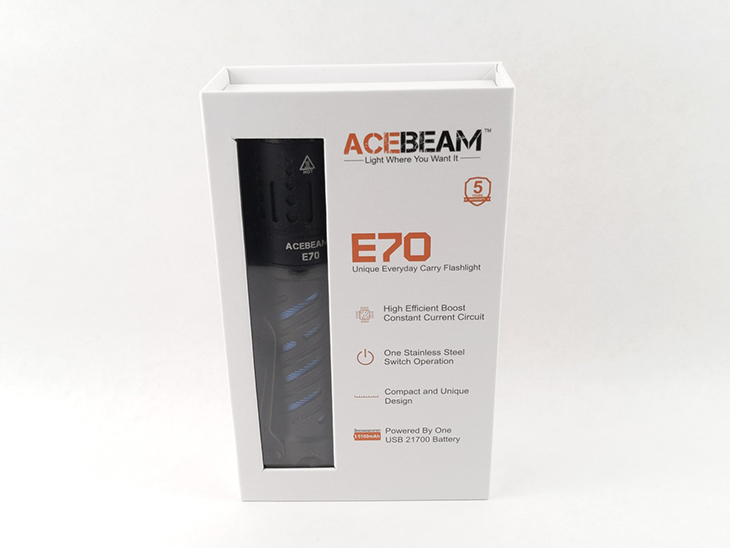 Фонарь AceBeam E70-AL, 4600 лм, 21700, USB Type-C