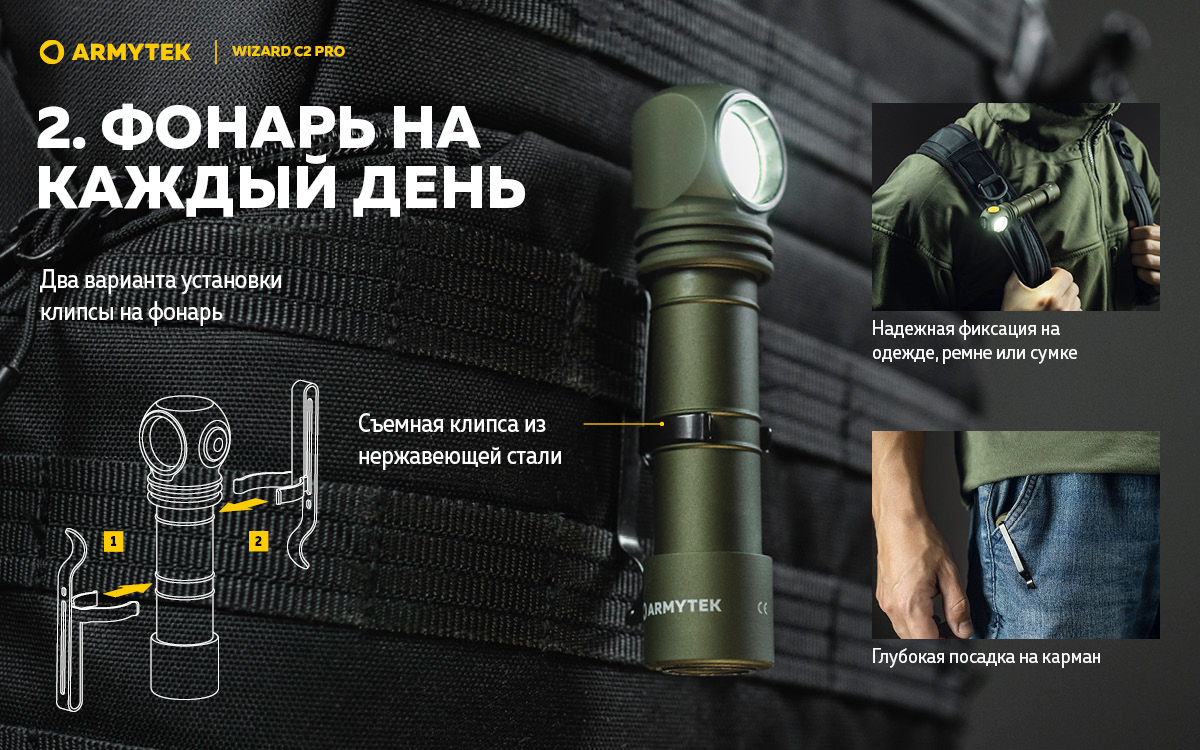  Armytek Wizard v4 C2 Pro USB+18650 Olive, XHP50.2, 2500 ,