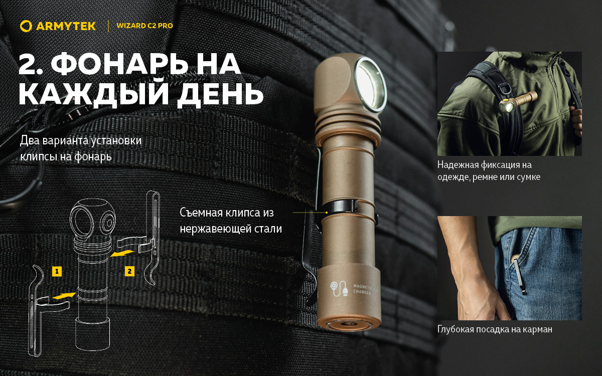  Armytek Wizard v4 C2 Pro USB+18650+ABM01, 2500 , -