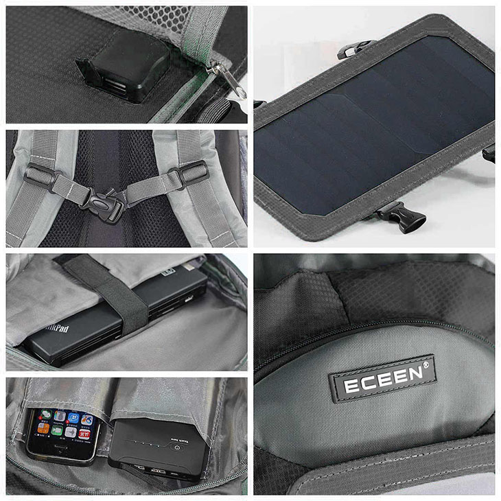 Рюкзак Eceen Ergo (ECE-612) с солнечной панелью 7Вт, USB