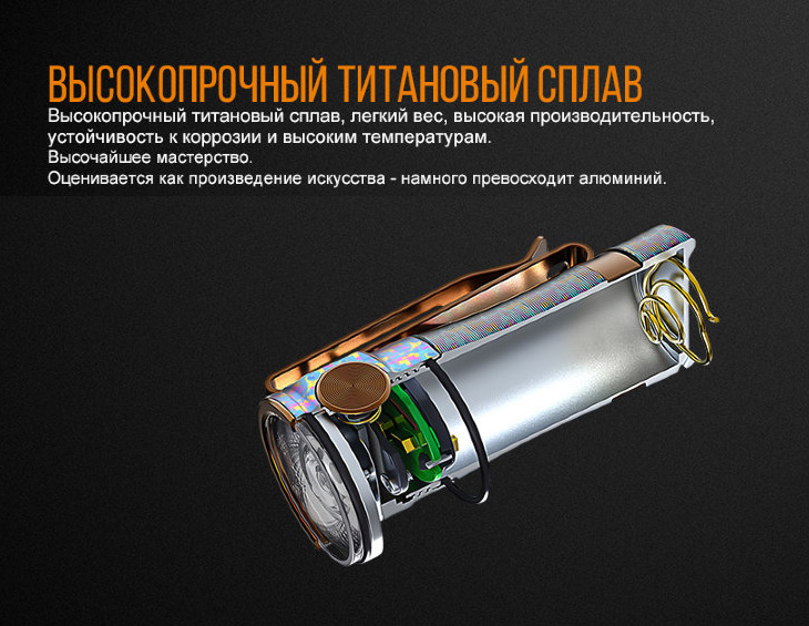 Аккумуляторный фонарь Fenix E16Ti GALAXY, 650 лм, 16340/CR123A, TIR, USB