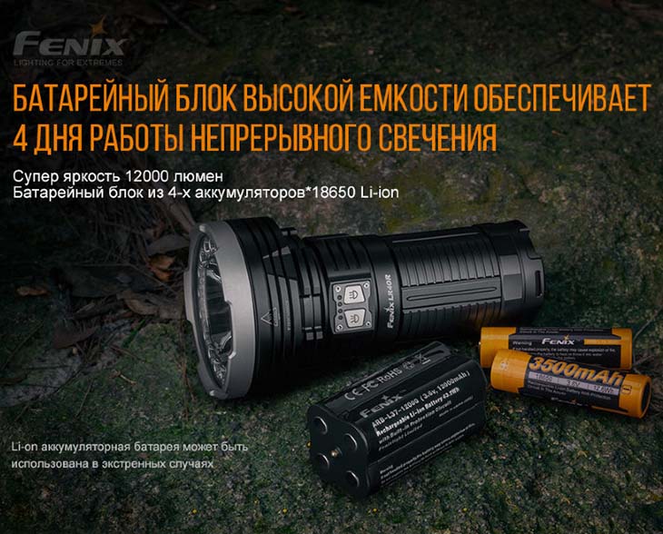  Fenix LR40R, CREE XP-L HI V3 + 18xLuxeon V2, 12000 , 12000 , USB