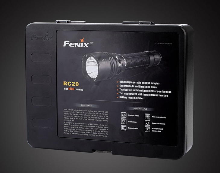    Fenix RC20, 1000 , 18650, USB