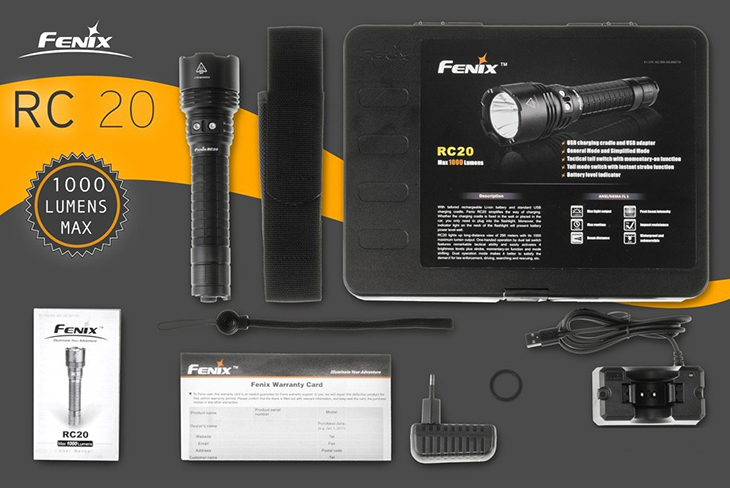    Fenix RC20, 1000 , 18650, USB