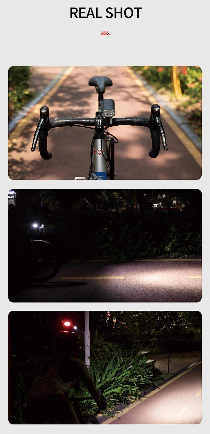 Фонарь велосипедный Gaciron V20D-1700, 1700 лм, 2x XM2-U3 + COB, 5000 мАч, USB, Smart Mode