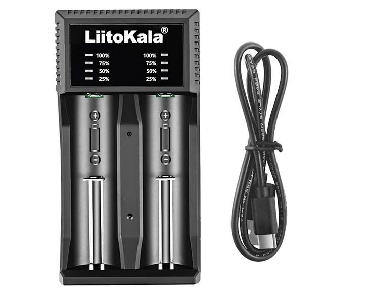 Универсальное зарядное устройство LiitoKala Lii-C2 на 2 аккумулятора Li-ion/Ni-MH, USB