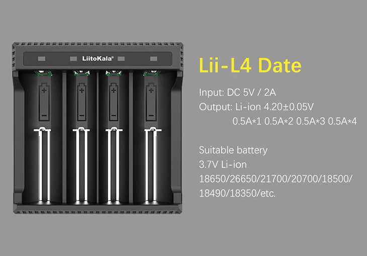 Универсальное зарядное устройство LiitoKala Lii-L4, USB