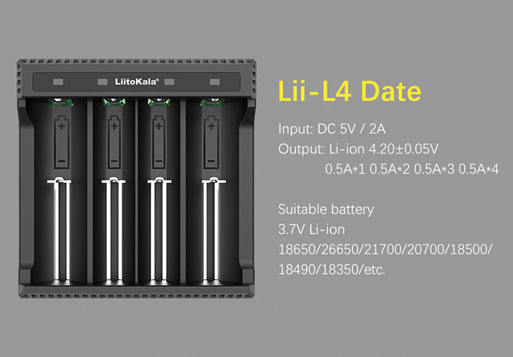 Универсальное зарядное устройство LiitoKala Lii-L4, USB Универсальное зарядное устройство LiitoKala Lii-L4, USB