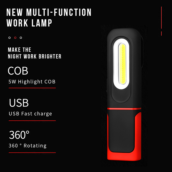 Фонарь светодиодный Mijomi W20, COB+LED, 350+80 лм (5W), Li-ion 1500мАч, USB MicroUSB