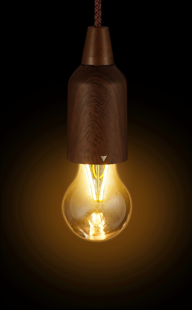 Лампа кемпинговая CLS OUTDOOR CORD LAMP SMALL BALL, 70 лм (2 Вт), D5,5x16,5 см, коричневый