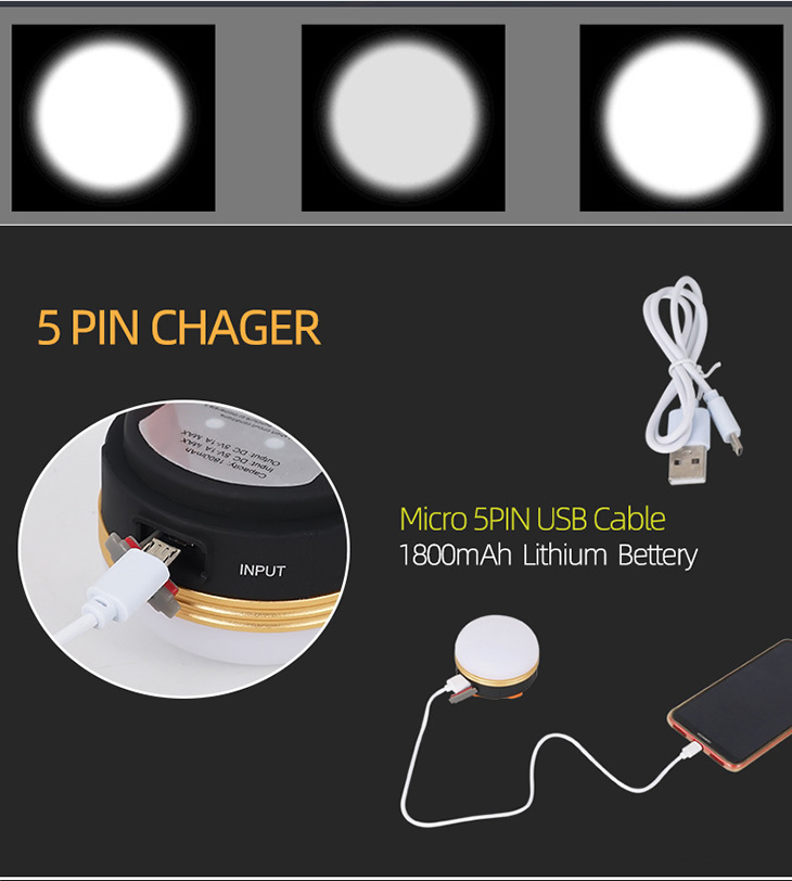   CLS TENT LAMP A, 180  (1  + 5xSMD LED), 1800  + PowerBank, USB, 