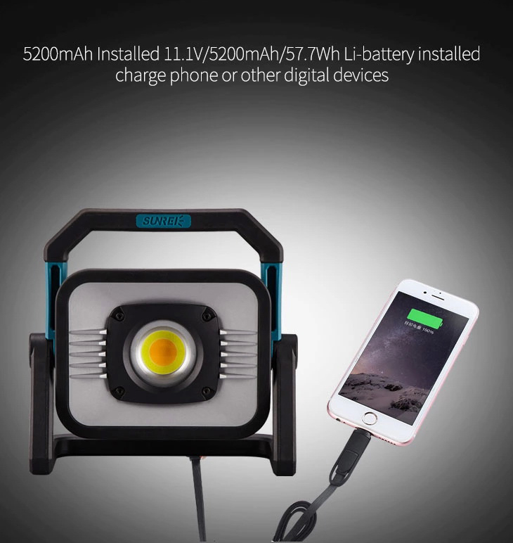Аккумуляторный прожектор Sunrex V3000, 3000 лм