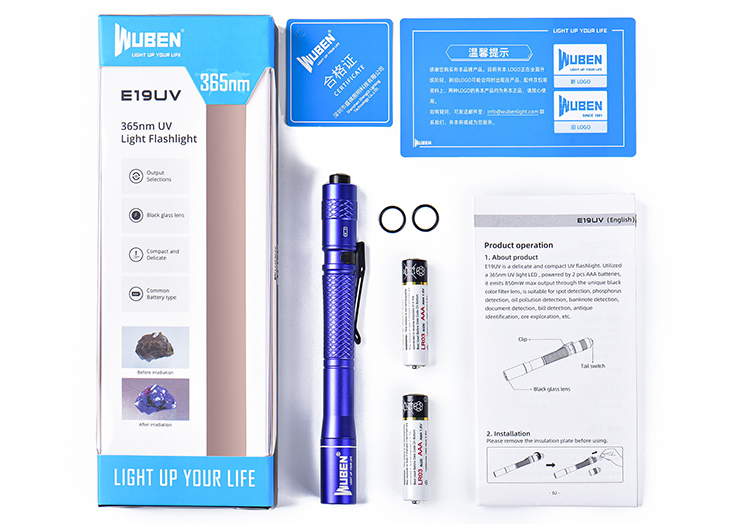    Wuben E19UV, 365nm, 850 , 2xAAA