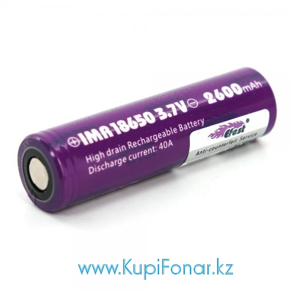  18650 Efest 2600 mah, 3,7V, Li-Mn, 40A