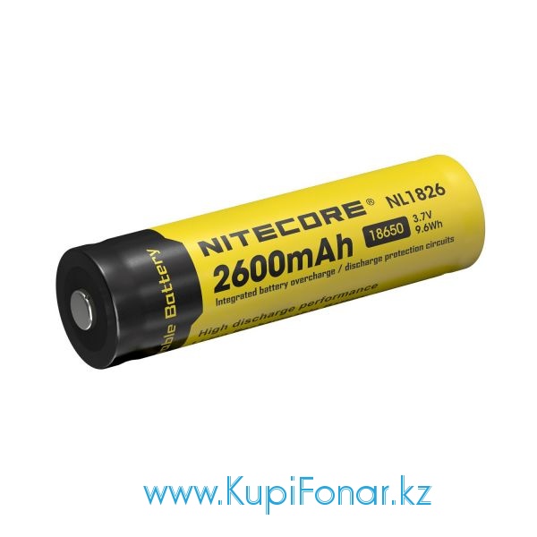  18650 Nitecore 2600  (NL1826), 3,7V, Li-ion,  PCB