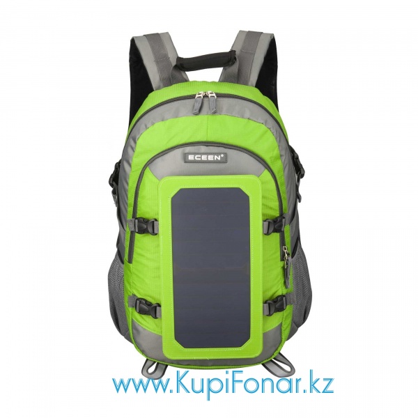 Рюкзак Eceen Ergo ECE-612 с солнечной панелью 7Вт, USB, зеленый