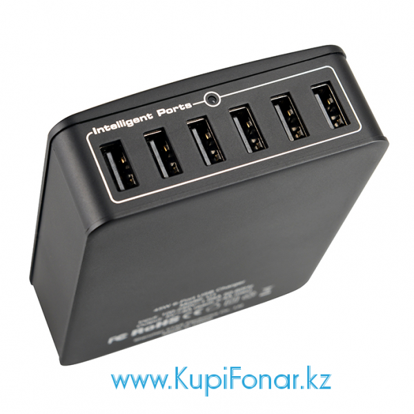 Зарядное устройство (USB-хаб) Xtar U1 SIX-U на 6 портов USB, 5В, до 2,4А, 45Вт, EU