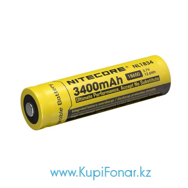  18650 Nitecore 3400  (NL1834), 3,7V, Li-ion,  PCB