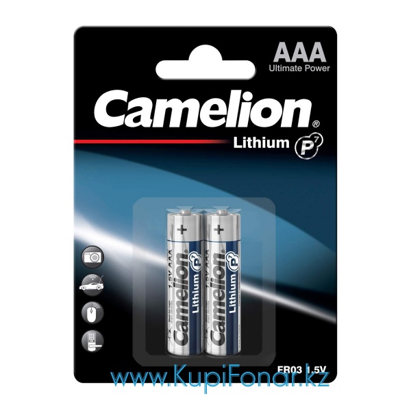 Элемент питания литиевый Camelion Lithium P7 AAA 1.5В, 2шт в блистере (FR03-BP2)