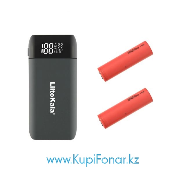 Универсальное зарядное устройство LiitoKala Lii-MP2 на 2 аккумулятора Li-ion, USB Type-C, LCD, функция POWERBANK (QC3.0, PD3.0) + 2x20700 Sanyo 4250 мАч