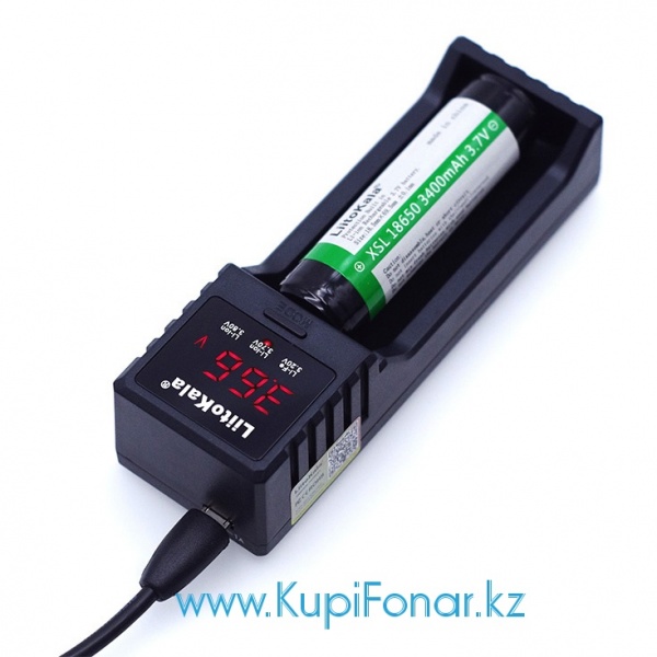 Универсальное зарядное устройство LiitoKala Lii-S1 на 1 аккумулятор Li-ion/LiFePO4/Ni-MH, USB, LCD