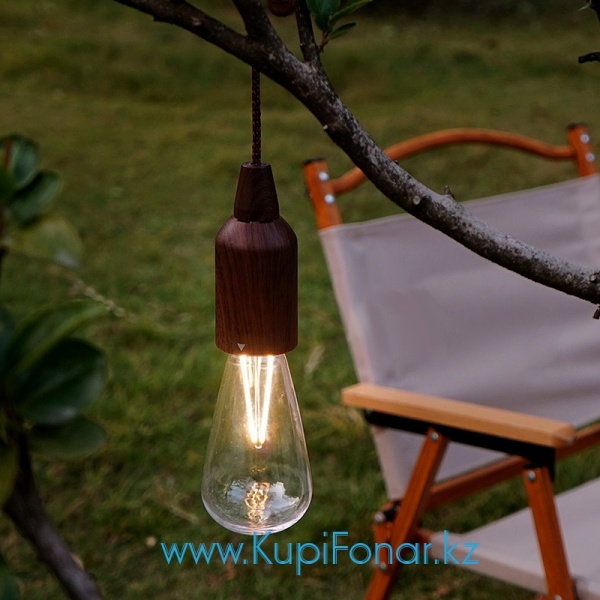 Лампа кемпинговая CLS OUTDOOR CORD LAMP SLUG, 70 лм (2 Вт), D6x22 см, коричневый