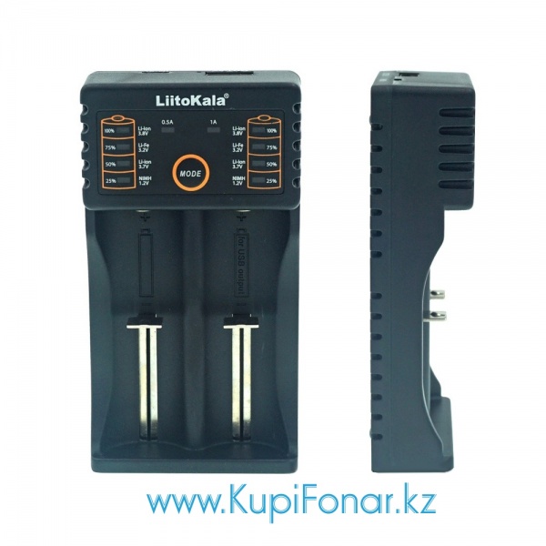 Универсальное зарядное устройство LiitoKala Lii-202 на 2 аккумулятора Li-ion/LiFePO4/Ni-MH, USB, функция POWERBANK