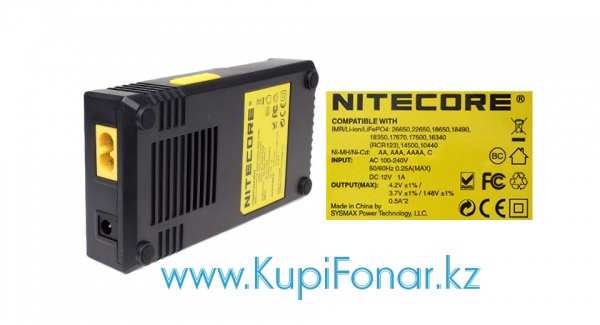 Универсальное зарядное устройство NiteCore Digicharger D2 на 2 аккумулятора, с LCD дисплеем