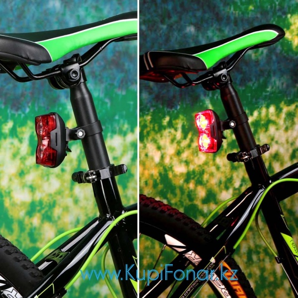 Фонарь велосипедный задний RAYPAL RPL-2230, 2x LED, 3 режима, 2xAAA
