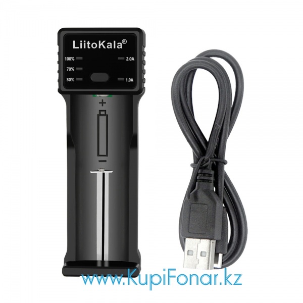 Универсальное зарядное устройство LiitoKala Lii-100С на 1 аккумулятор Li-ion/LiFePO4/Ni-MH, USB, функция POWERBANK