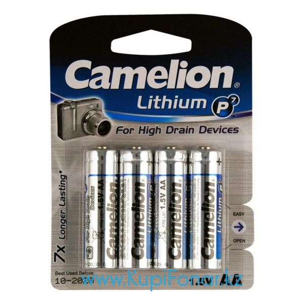 Элемент питания литиевый Camelion Lithium P7 AA 1.5В, 4шт в блистере (FR6-BP4)