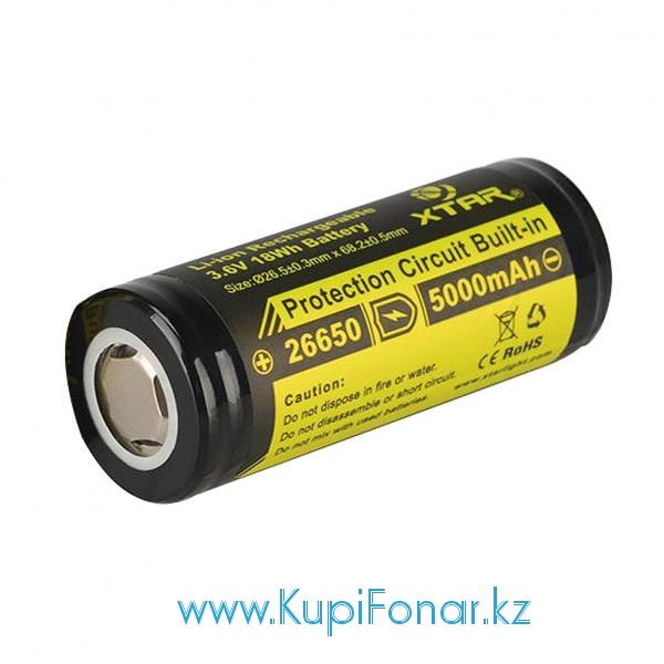  Xtar 5000 mah (26650), 3,7V, Li-ion (   PCB 2,7/4,2 )