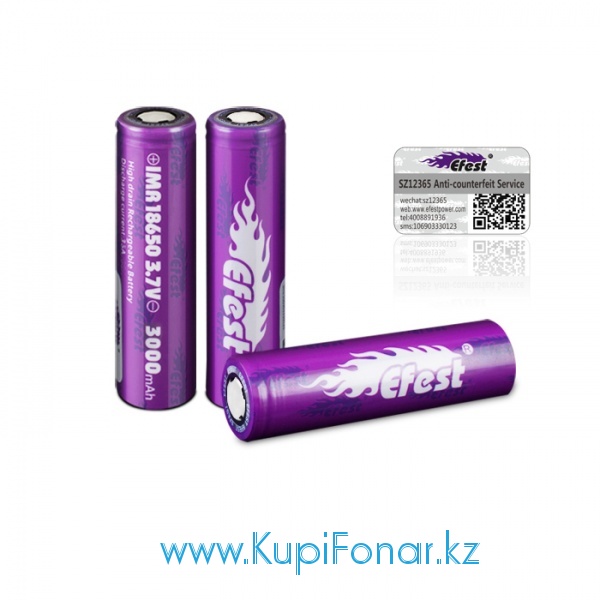  18650 Efest IMR 3000 mah, 3,7V, Li-Mn, 35A