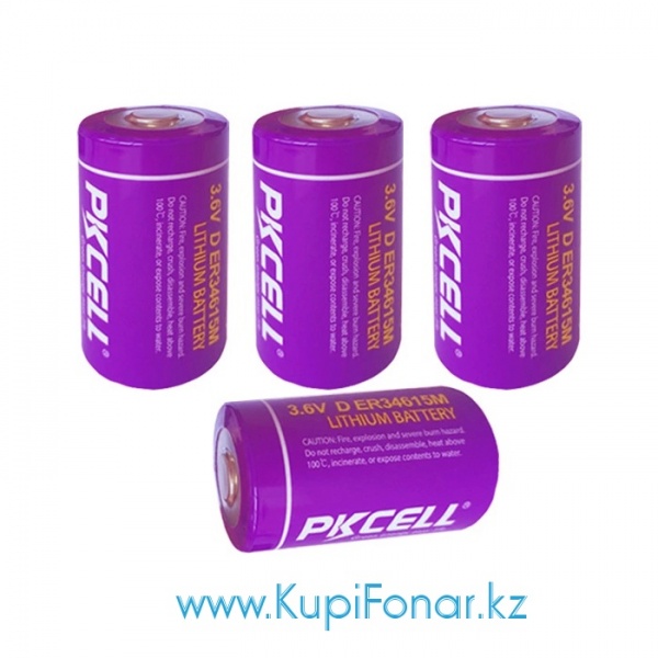 Элемент питания литиевый PKCell ER34615M (D), 14000 мАч, 3.6 В, LiSOCl4
